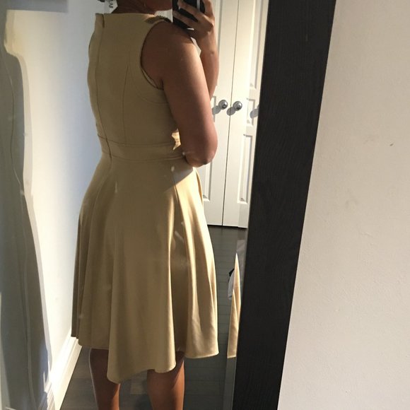 Calvin Klein Camel Handkerchief Dress - Picture 3 of 4